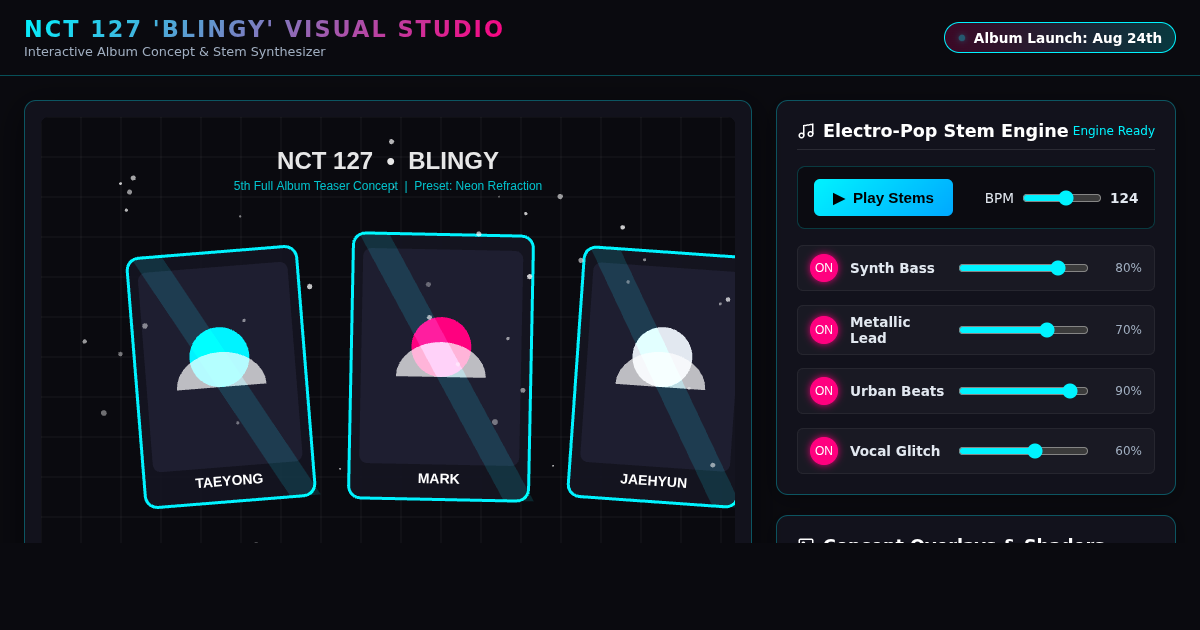 NCT 127 'BLINGY' Concept Visualizer & Soundwave Mixer preview