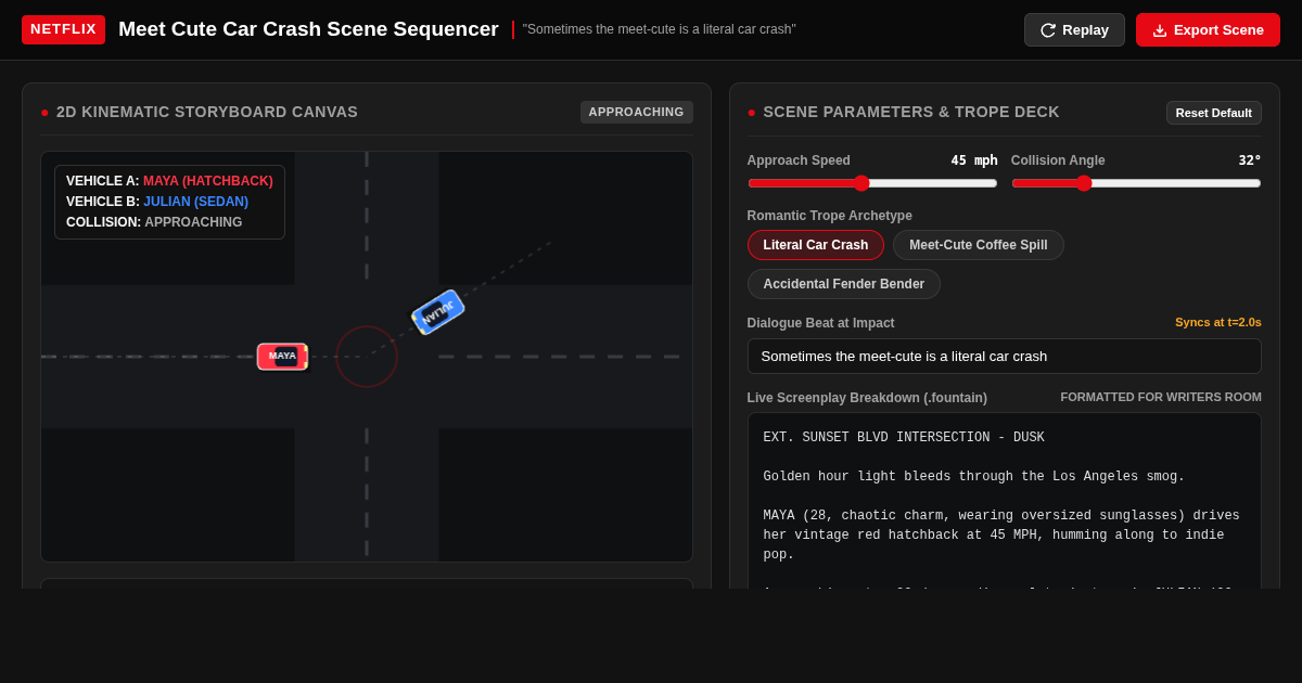 Netflix Meet Cute Car Crash Scene Sequencer preview