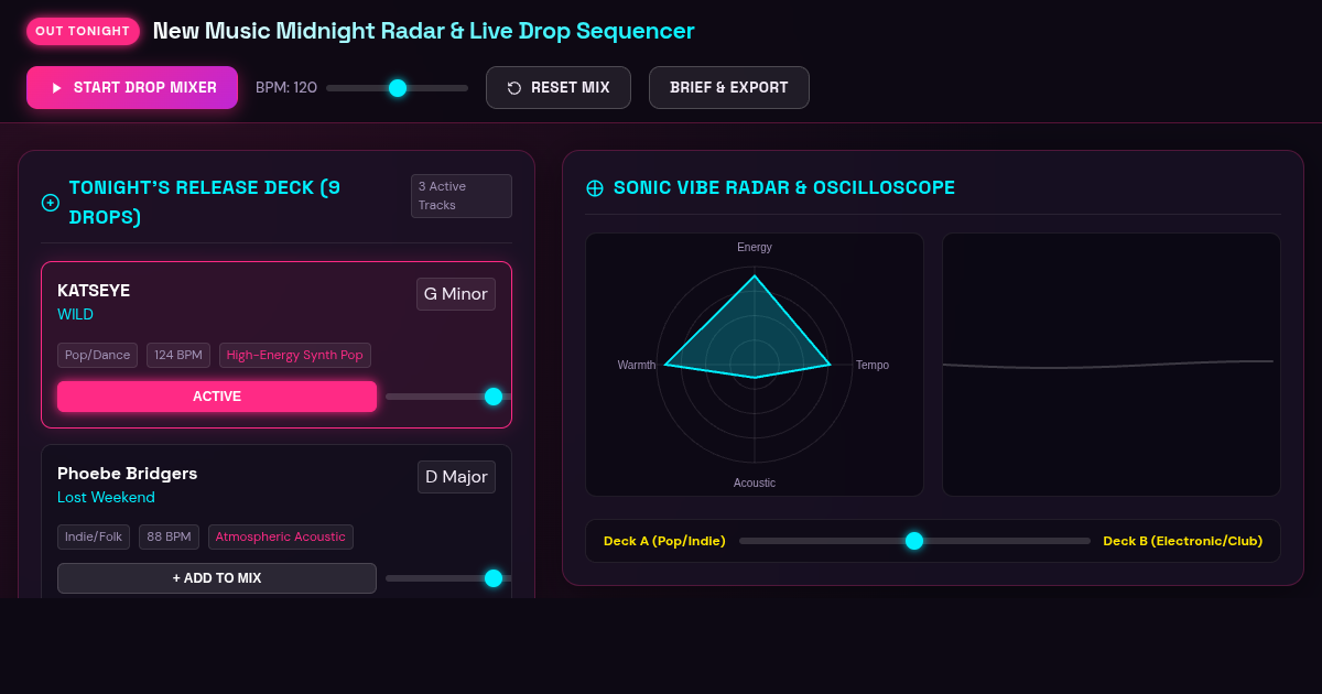 New Music Midnight Radar & Live Drop Sequencer | Pop Base preview
