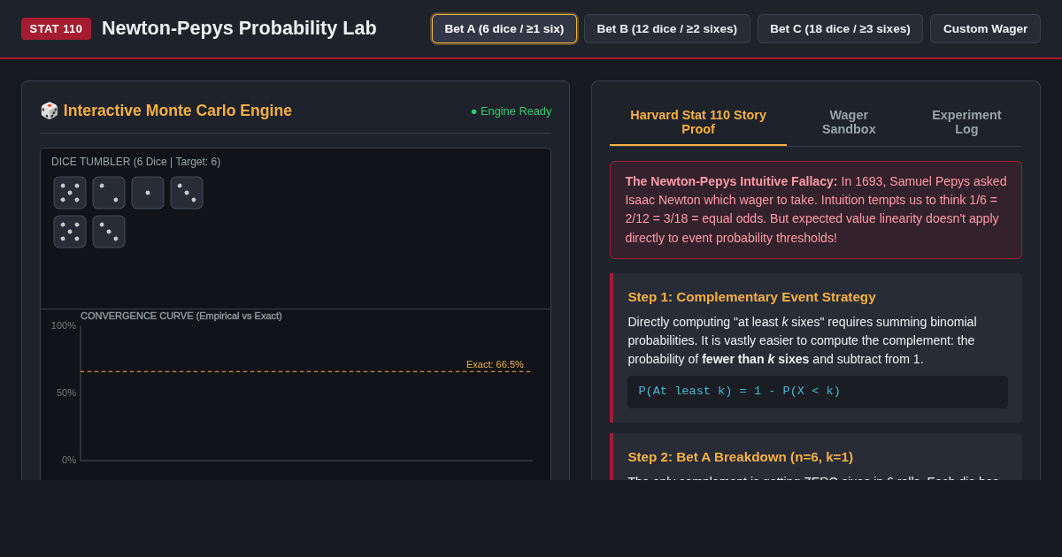 Newton-Pepys Probability Lab: The Newton Dice Paradox & Story Proofs preview