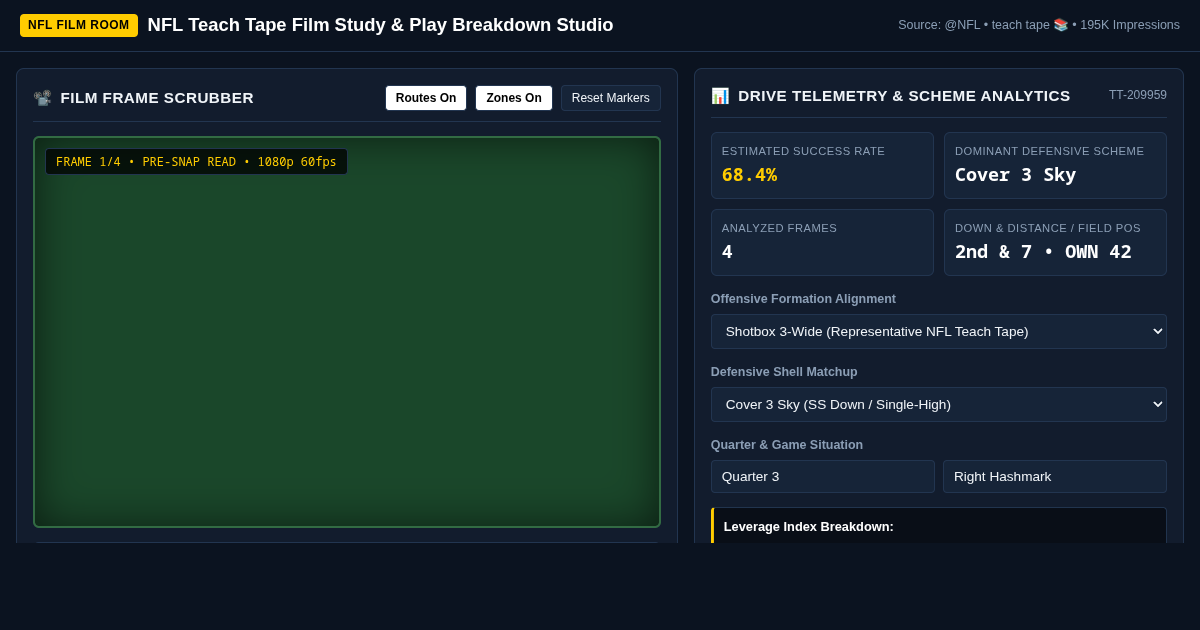 NFL Teach Tape Film Study & Play Breakdown Studio preview