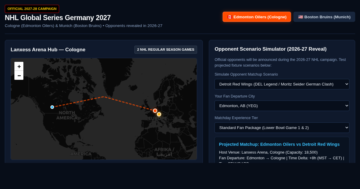 NHL Global Series Germany 2027 Explorer & Logistics Planner preview