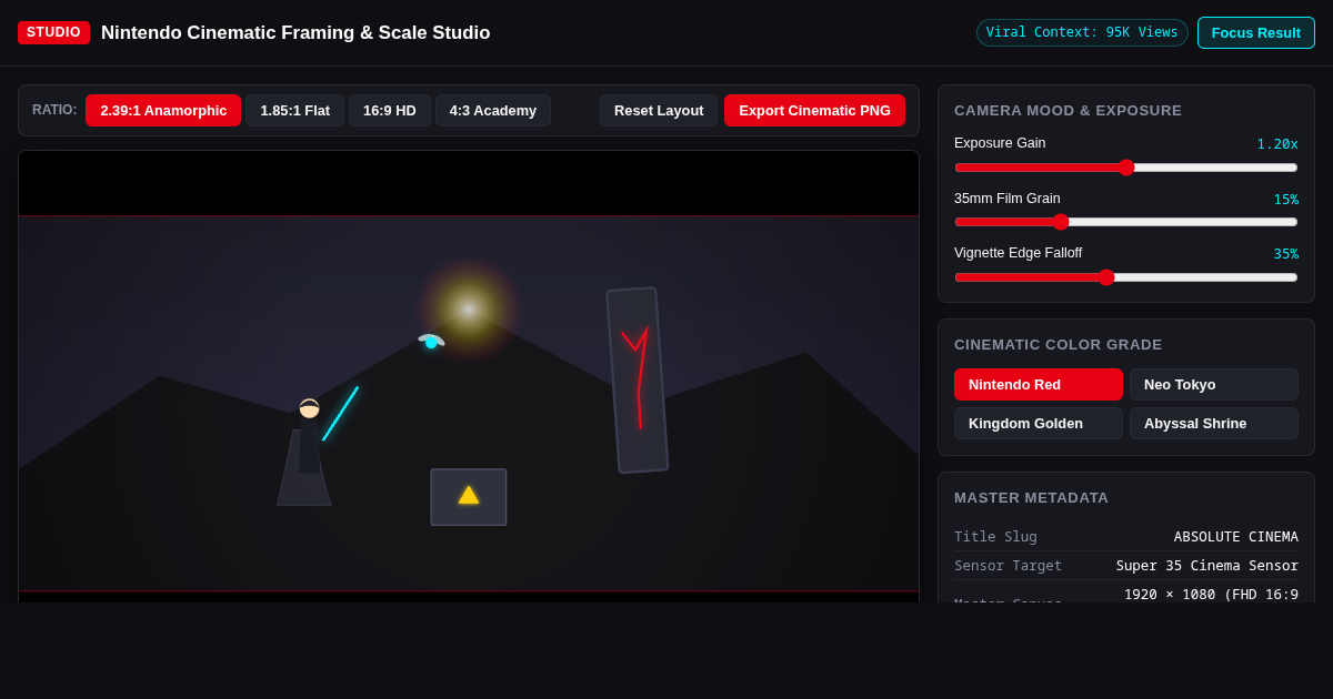 Nintendo Cinematic Framing & Scale Studio preview