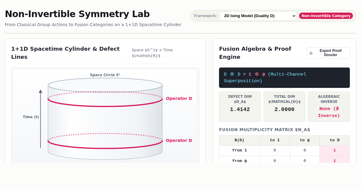Non-Invertible Symmetry Lab: From Groups to Fusion Categories preview