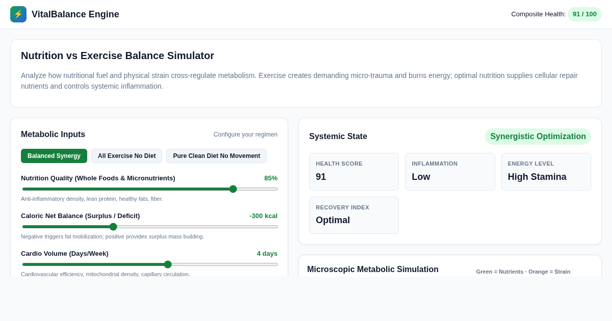 Nutrition vs Exercise Balance Simulator preview