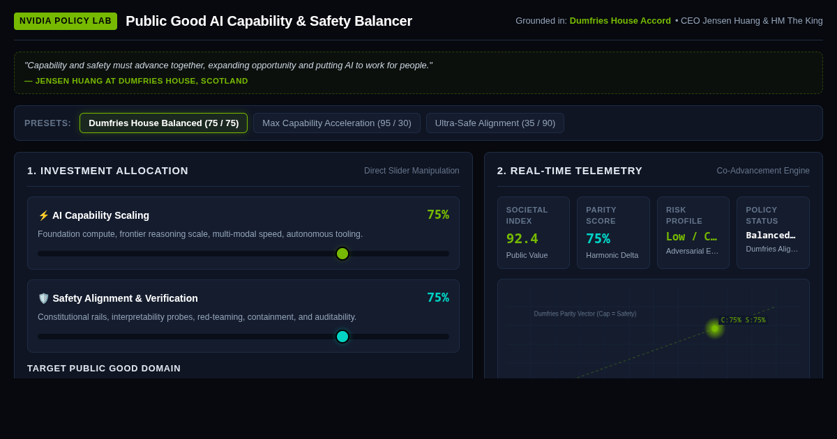 NVIDIA Public Good AI Capability & Safety Balance Engine preview