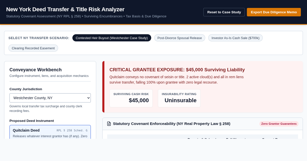 New York Deed Transfer & Title Risk Analyzer preview