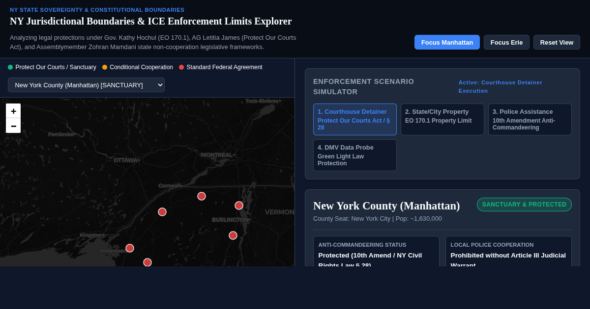 NY Jurisdictional Boundaries & ICE Enforcement Limits Explorer preview
