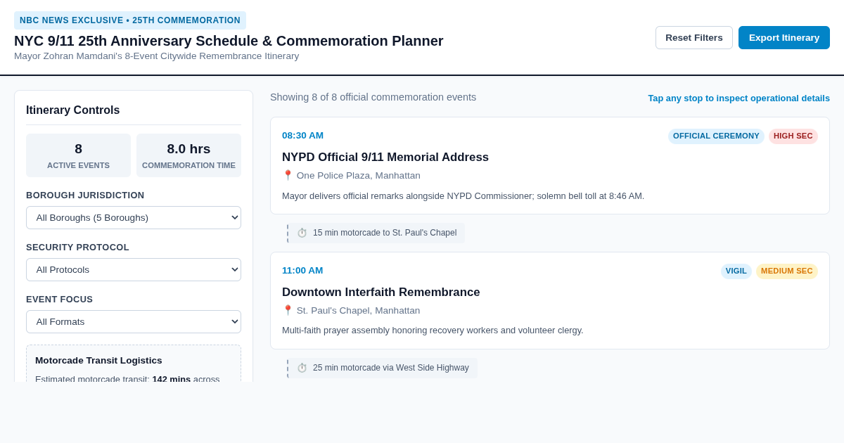 NYC 9/11 25th Anniversary Schedule & Commemoration Planner preview