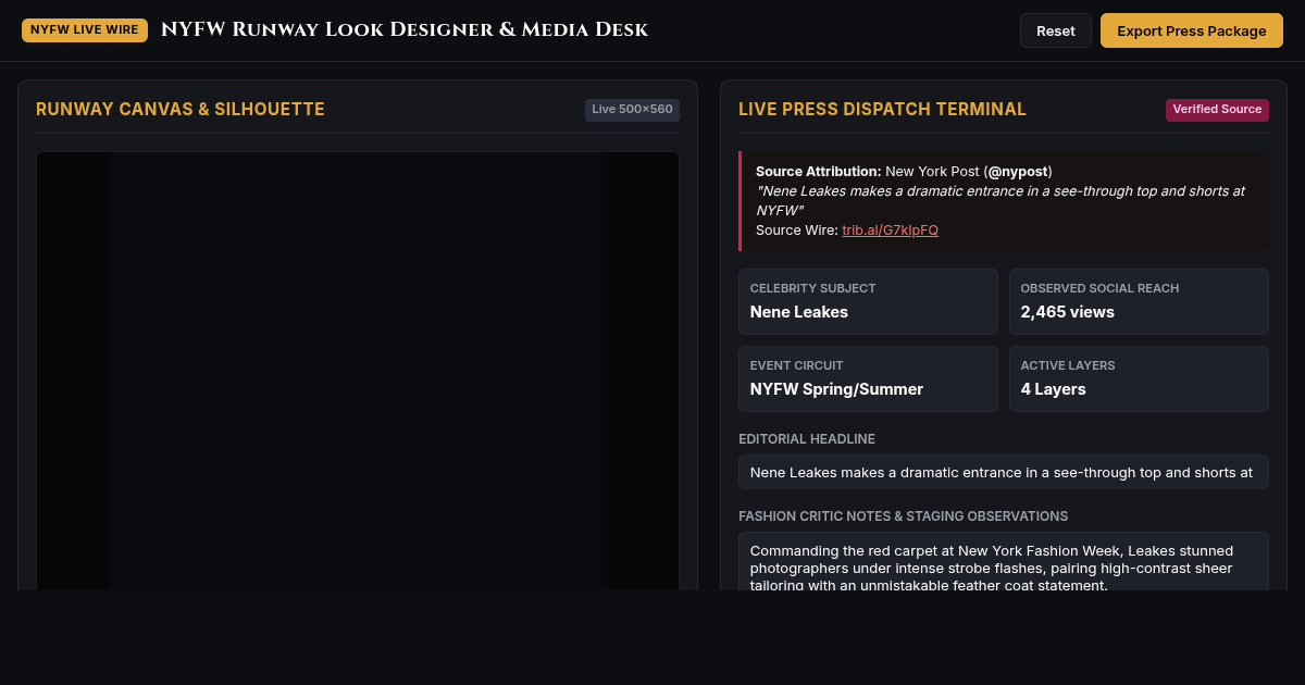 NYFW Runway Look Designer & Media Desk preview