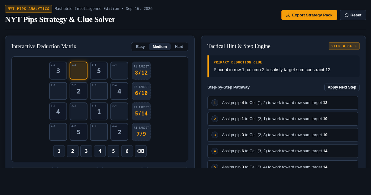 NYT Pips Strategy & Clue Solver preview