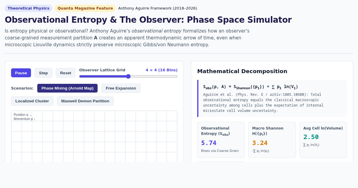 Observational Entropy & The Observer: Phase Space Simulator preview