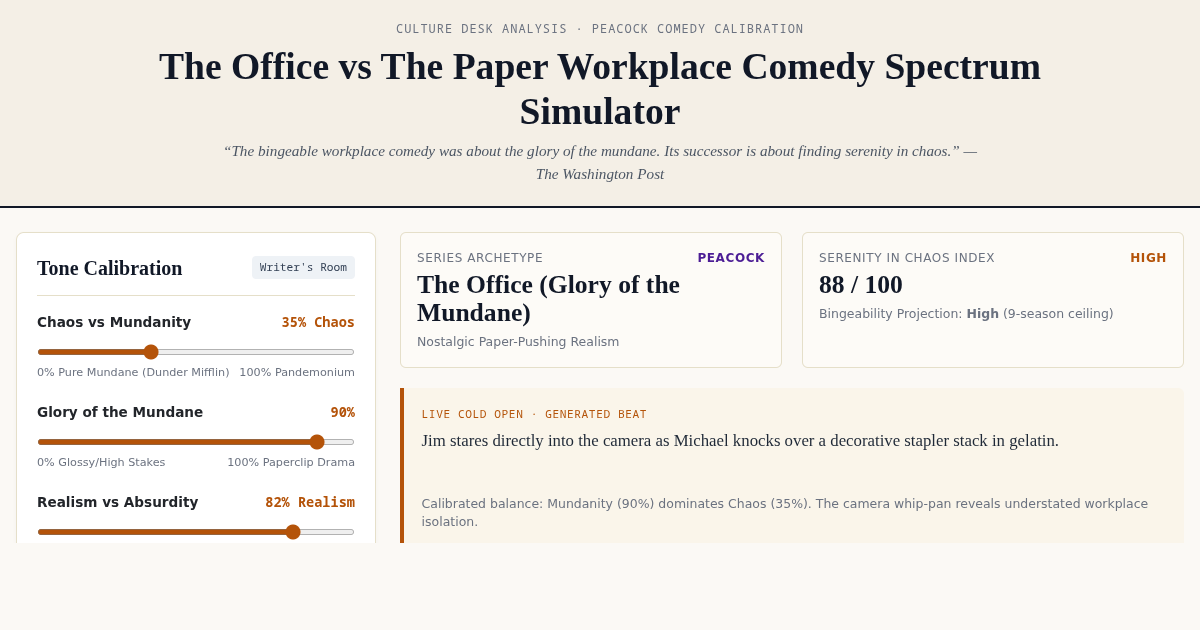 The Office vs The Paper: Comedy Spectrum Simulator preview