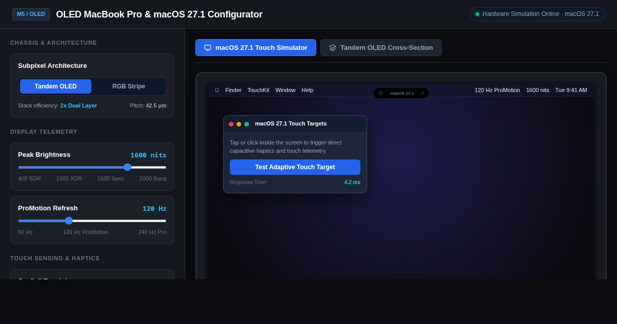 OLED MacBook Pro & macOS 27.1 Configurator preview