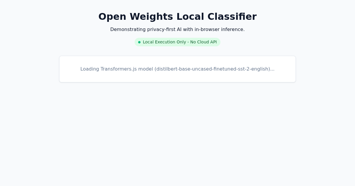 Open Weights Local Classifier preview