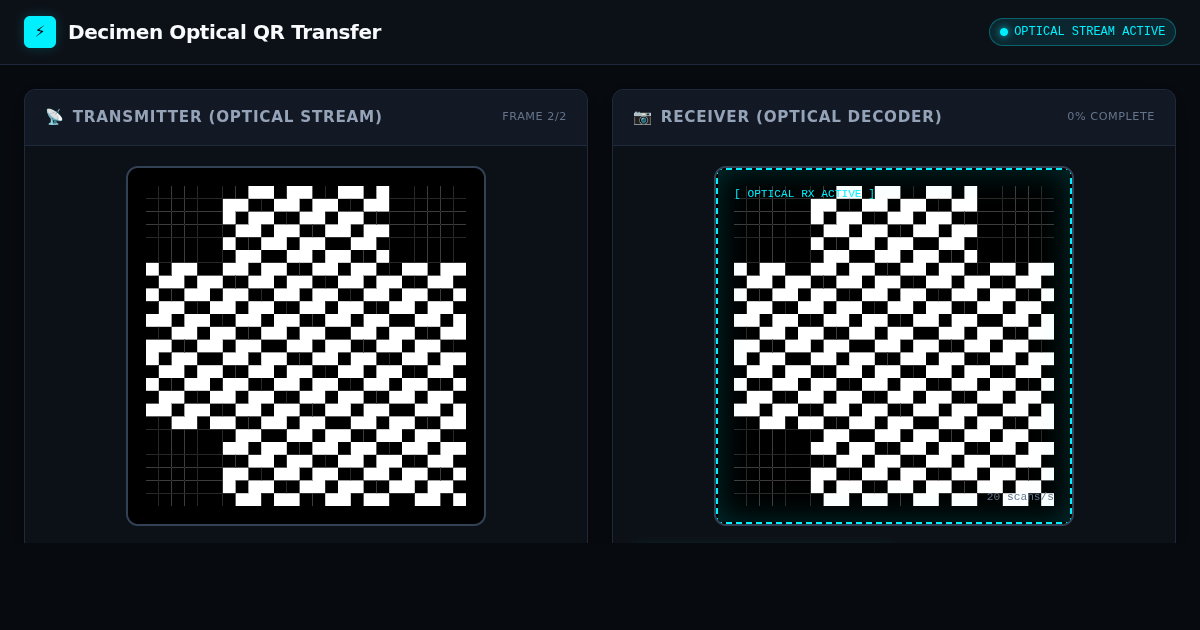 Decimen Optical QR Data Transfer Workbench preview