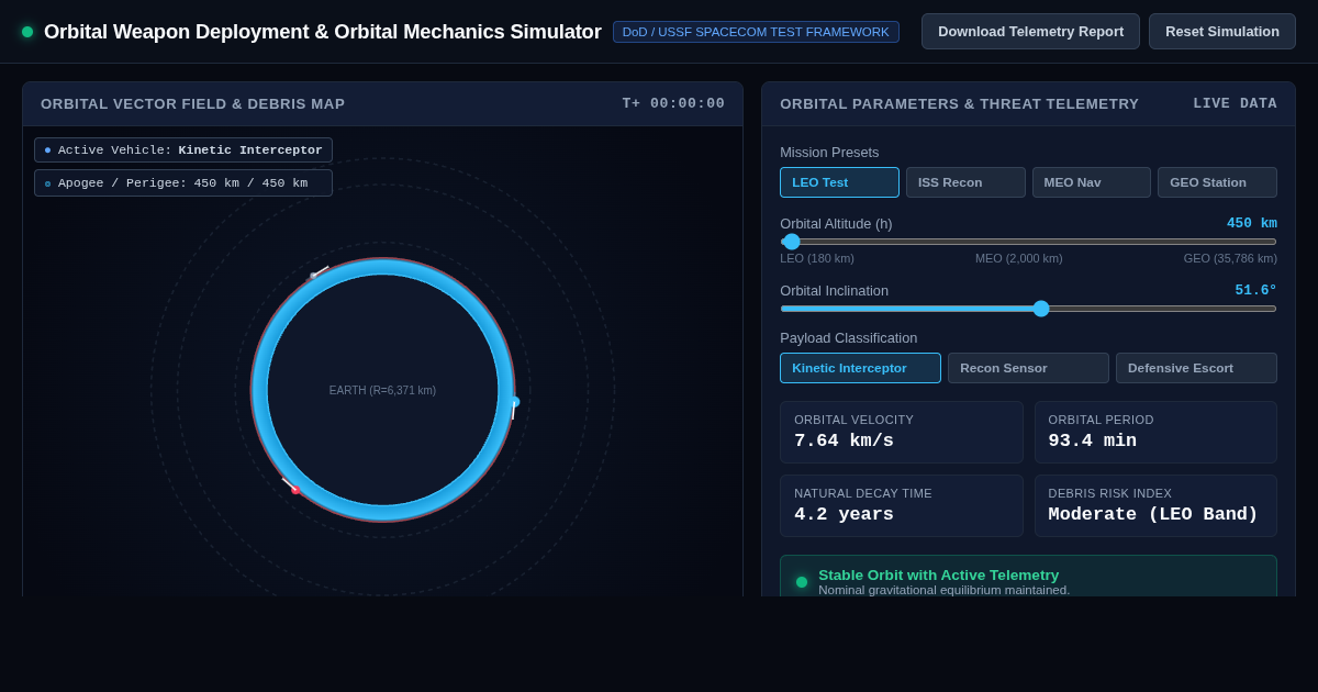 Orbital Weapon Deployment & Orbital Mechanics Simulator preview
