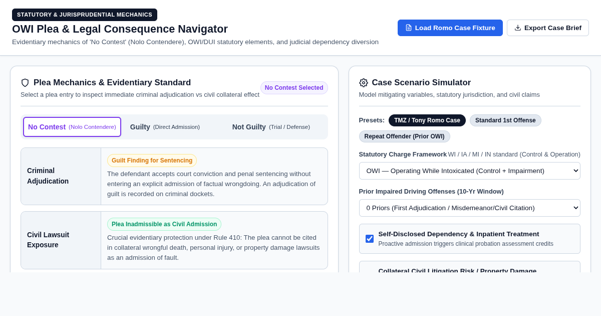 OWI Plea & Legal Consequence Navigator preview