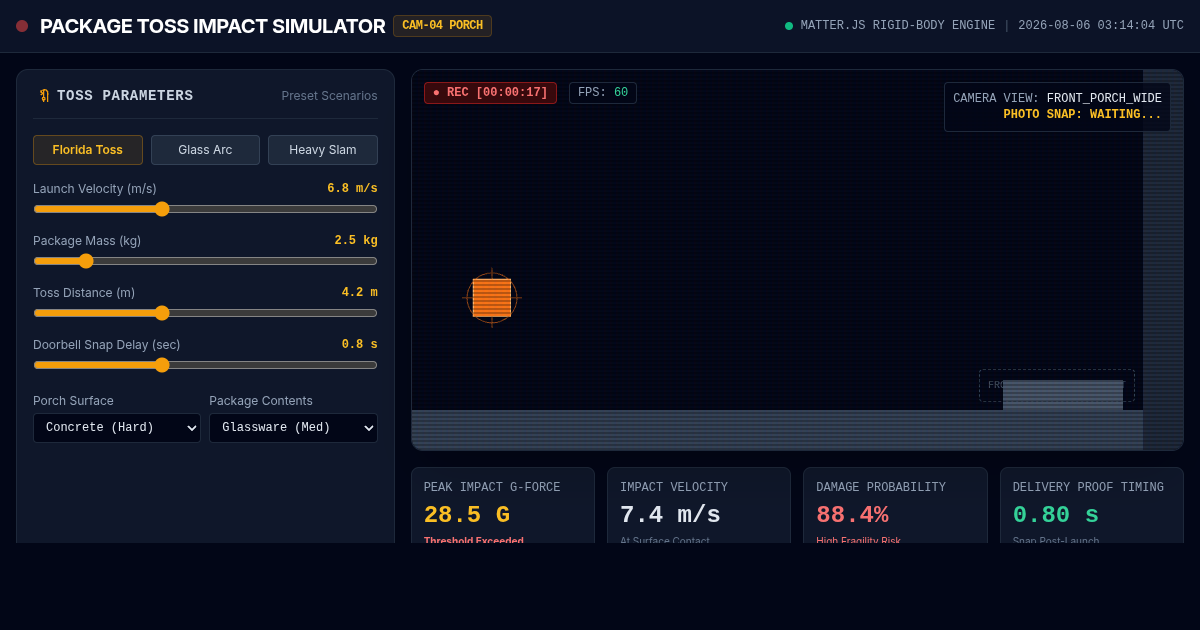 Package Toss Impact & Delivery Proof Simulator preview