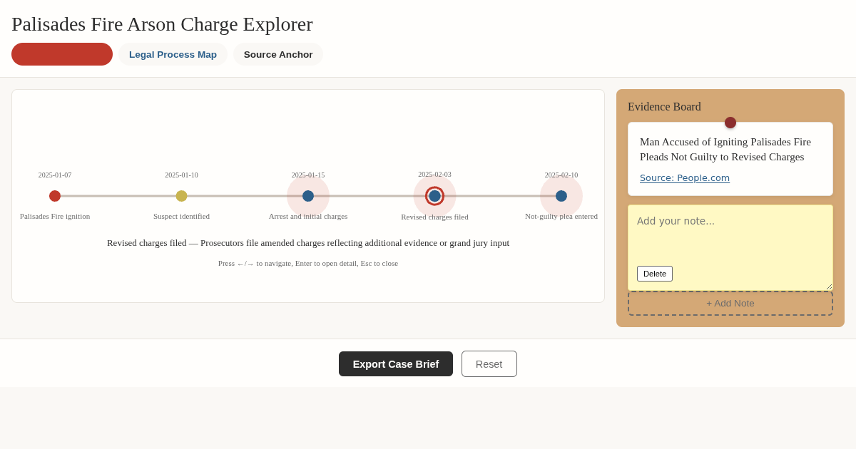 Palisades Fire Arson Charge Explorer preview