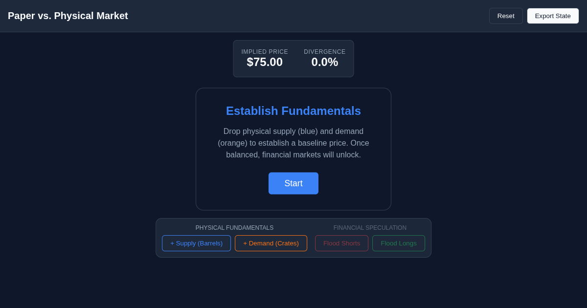 Paper vs. Physical Market Simulator preview