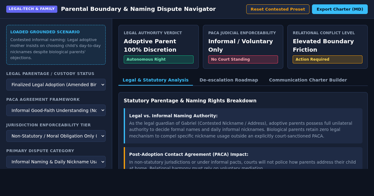 Parental Boundary & Naming Dispute Navigator preview