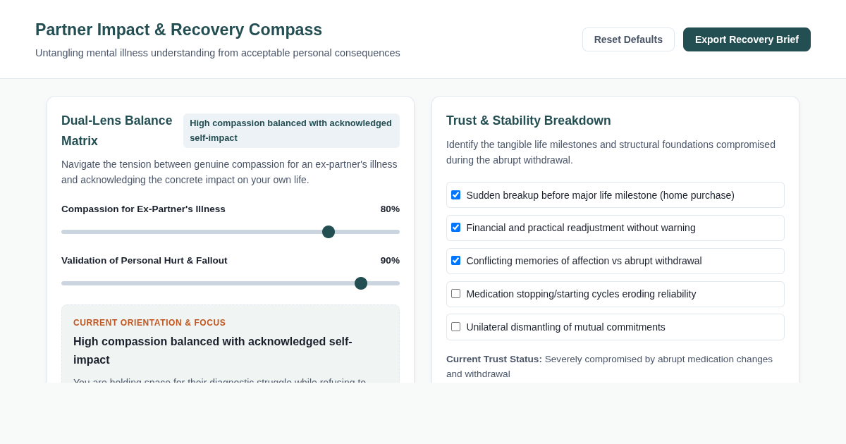 Partner Impact & Recovery Compass preview