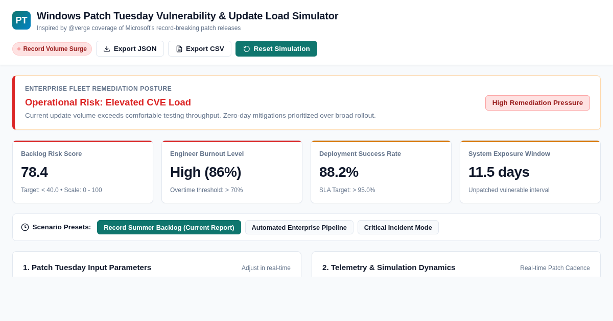 Windows Patch Tuesday Vulnerability & Update Load Simulator preview