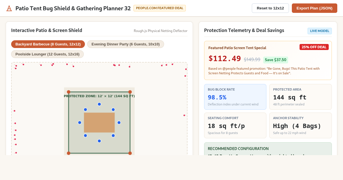 Patio Tent Bug Shield & Gathering Planner 32 preview