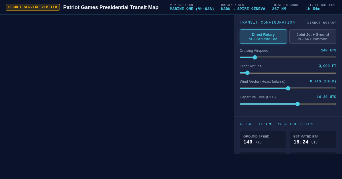 Patriot Games Presidential Transit & Security Corridor Map preview