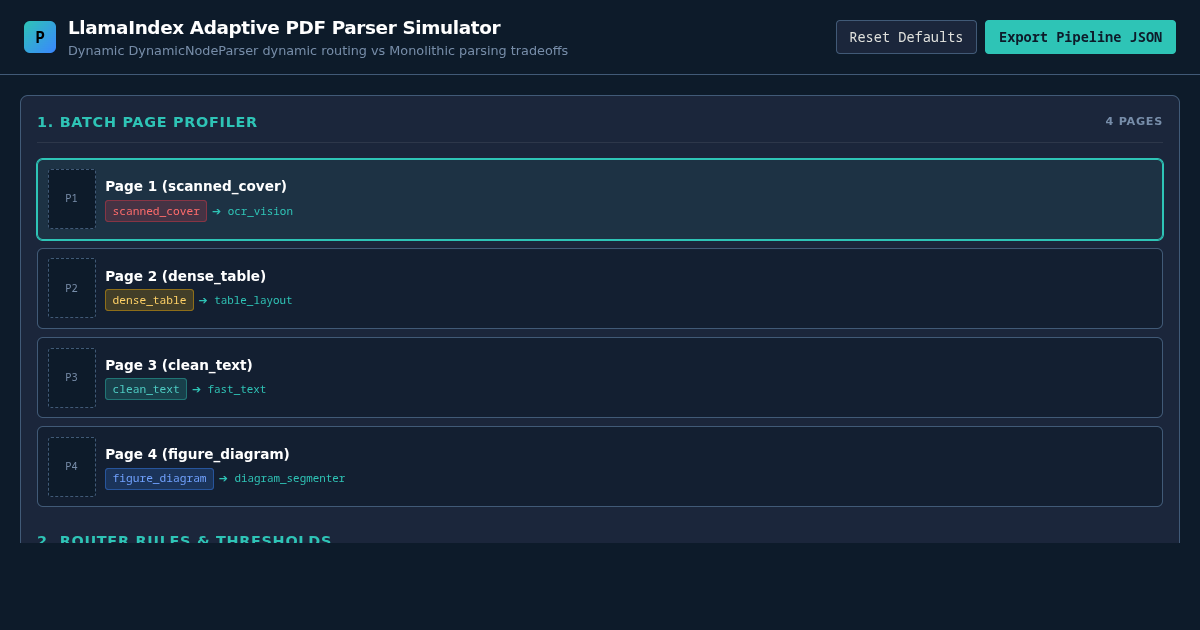 PDF Page-Type Adaptive Parsing Pipeline Simulator preview