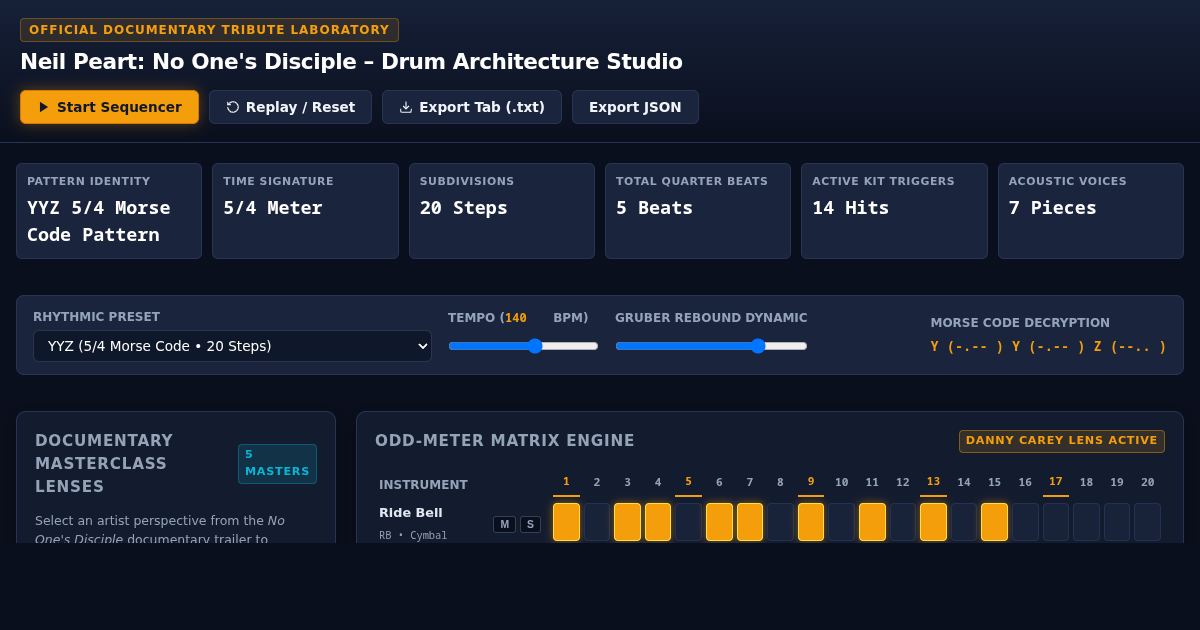 Neil Peart: No One's Disciple – Interactive Odd-Meter Drum Studio preview