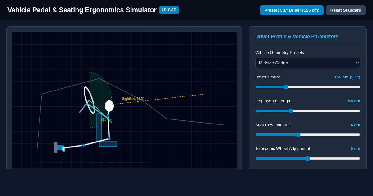 Vehicle Pedal & Seating Ergonomics Simulator preview