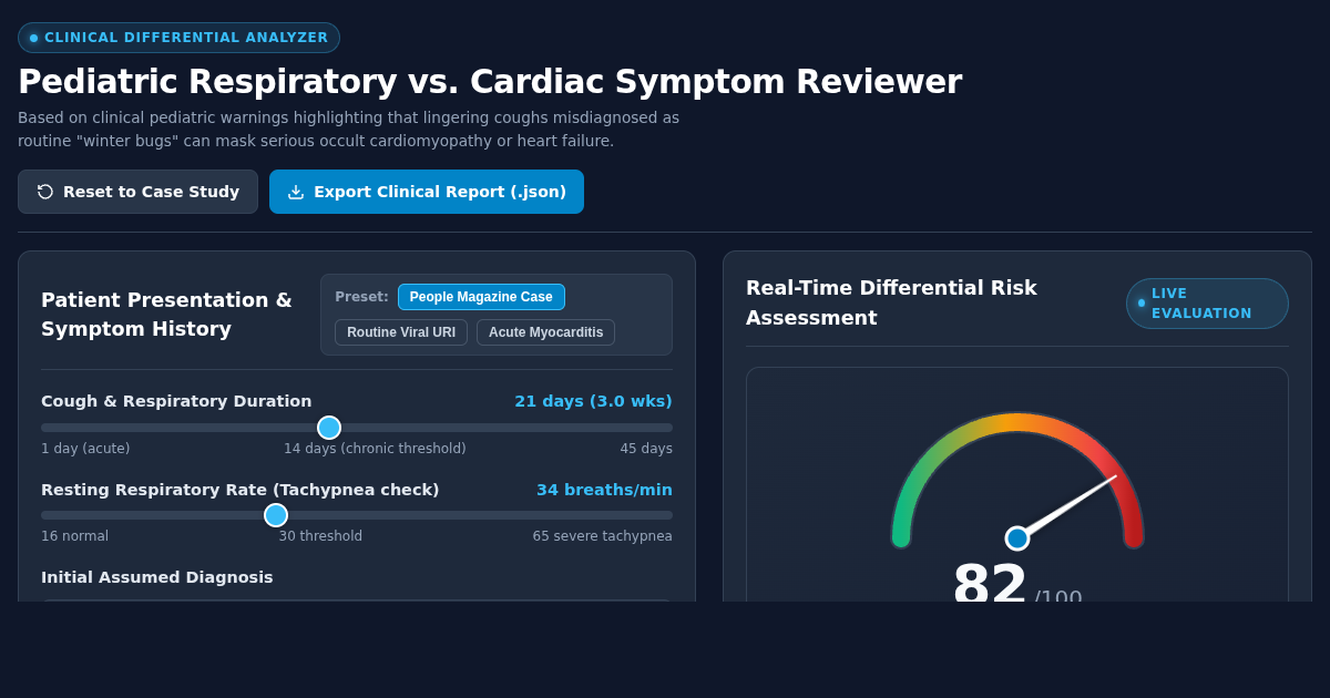 Pediatric Respiratory vs Cardiac Symptom Reviewer & Differential Check preview
