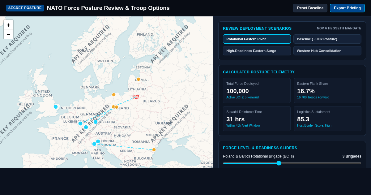 Pentagon NATO Force Posture & Troop Options Explorer preview