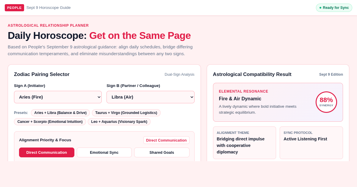 People Daily Horoscope: Get on the Same Page Alignment Workbench preview
