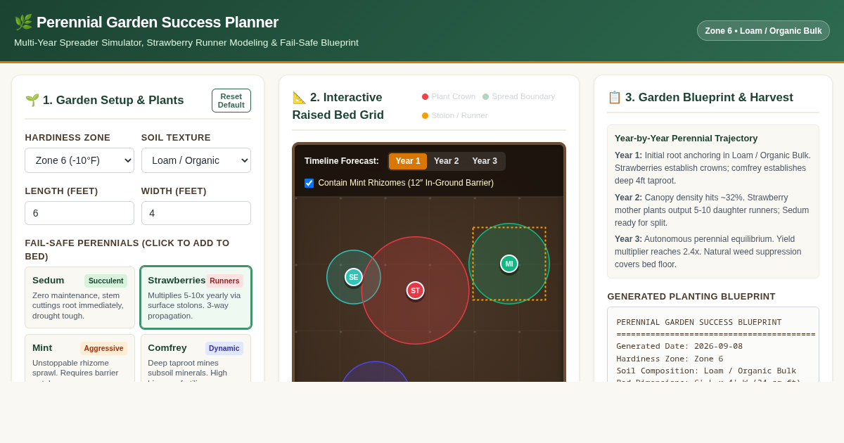 Perennial Garden Success Planner & Propagation Simulator preview