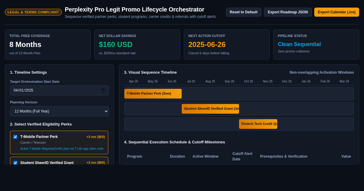 Perplexity Pro Legit Promo Lifecycle Orchestrator preview