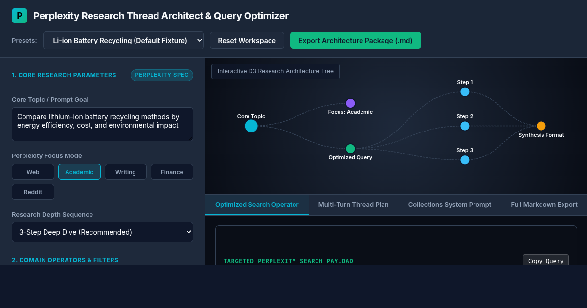 Perplexity Research Thread Architect & Query Optimizer preview