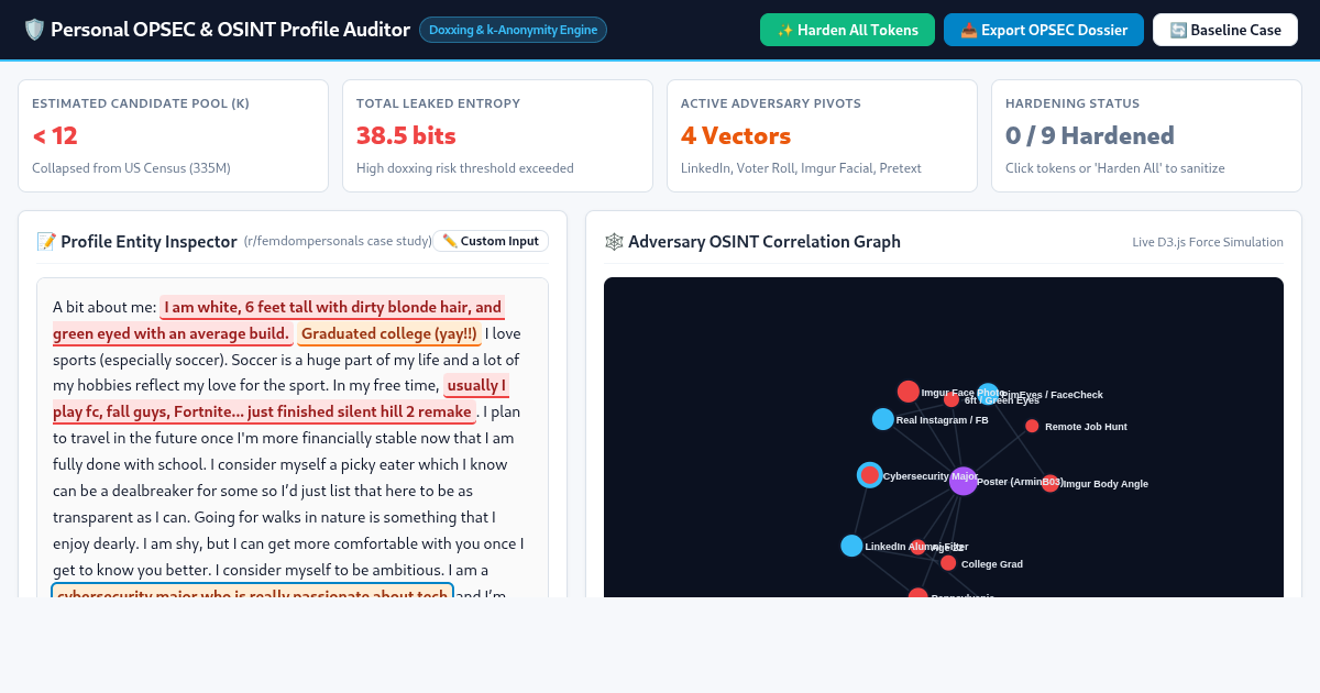 Personal OPSEC & OSINT Profile Auditor preview