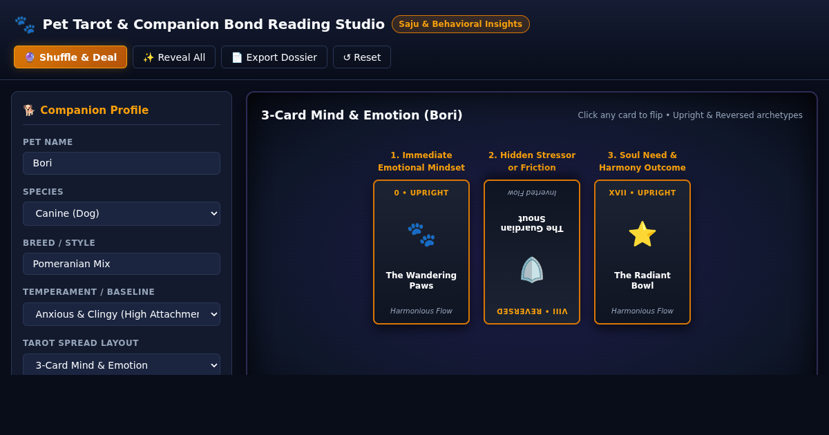 Pet Tarot & Companion Bond Reading Studio preview