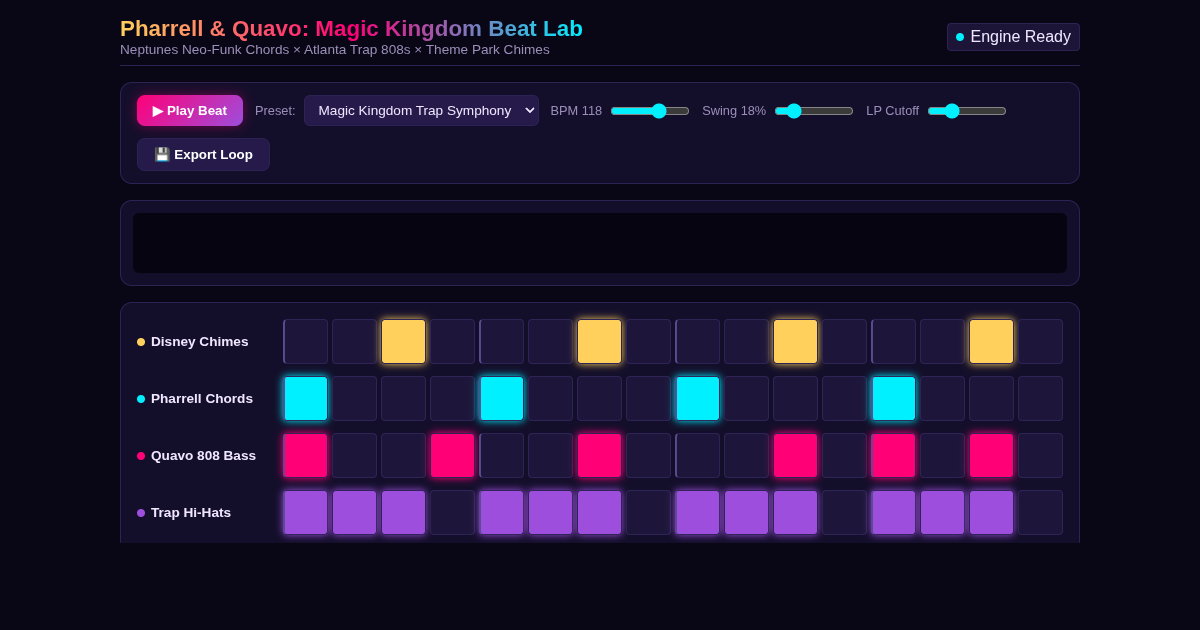 Pharrell & Quavo: Magic Kingdom Beat Lab preview
