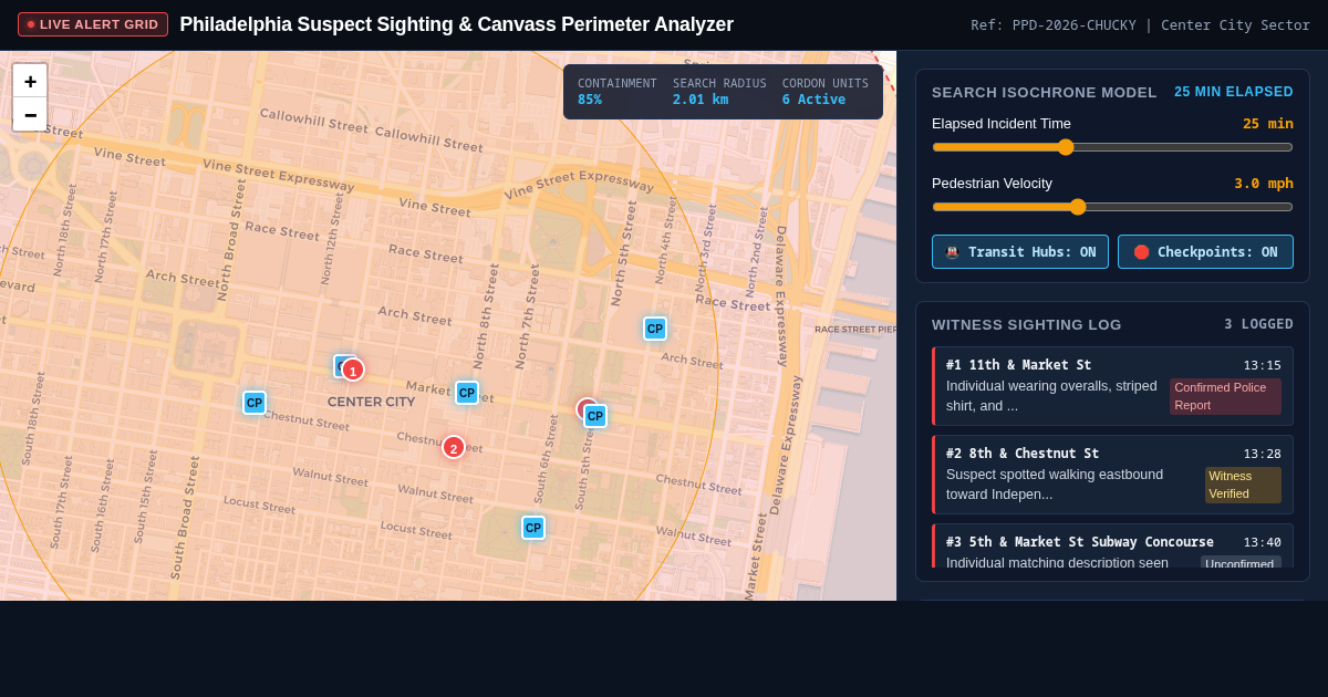 Philadelphia Suspect Sighting & Canvass Perimeter Analyzer preview