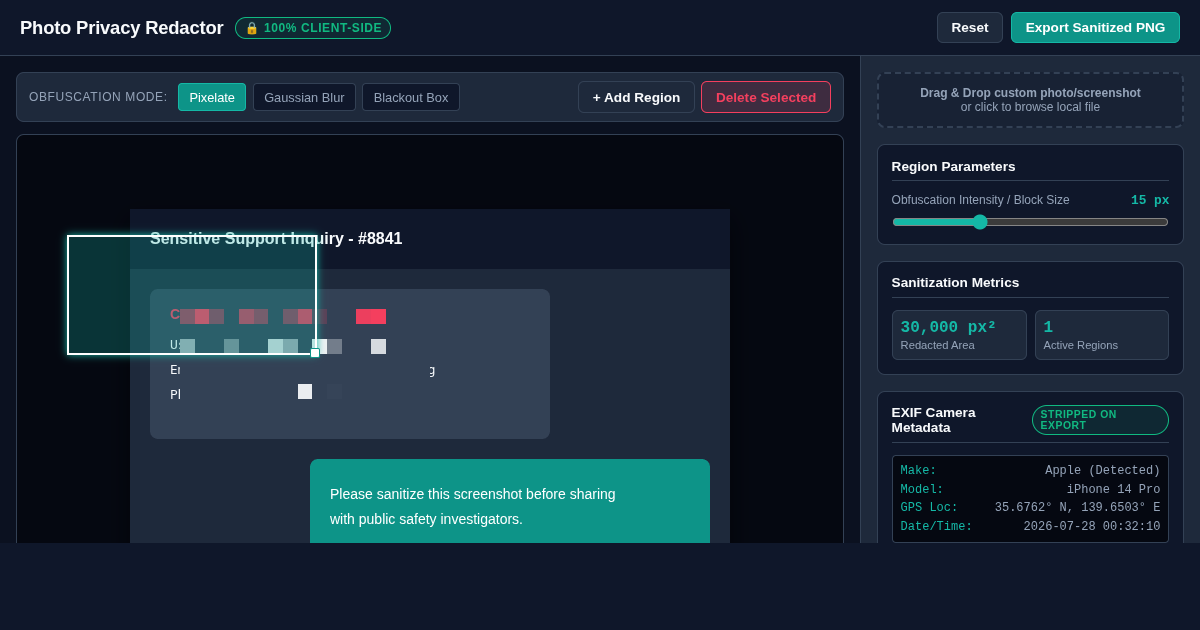 Client-Side Photo Privacy & Sensitive Image Sanitizer preview