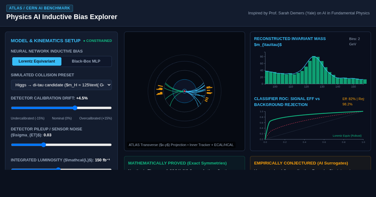 Physics AI Inductive Bias Explorer | Sarah Demers Yale Workbench preview