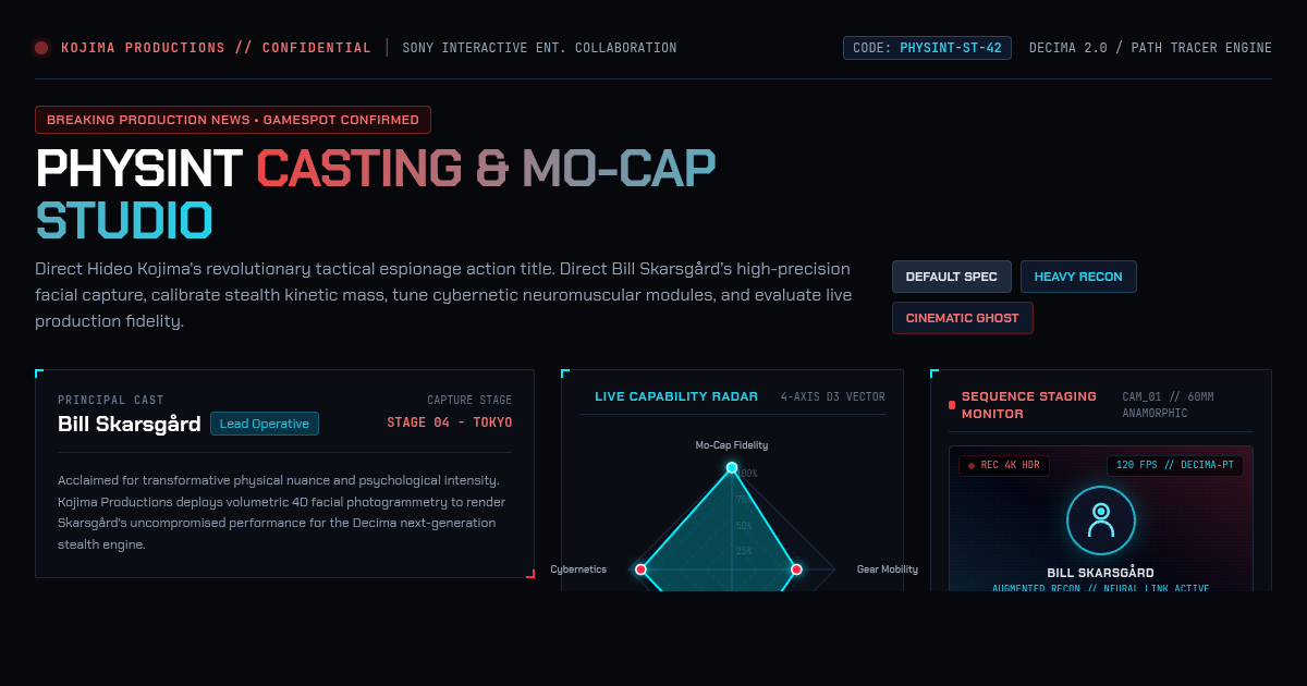 Physint Casting Director & Motion Capture Studio preview