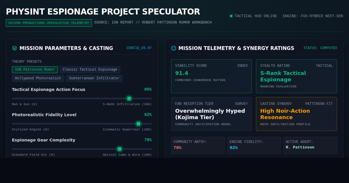 Physint Espionage Project Speculator preview