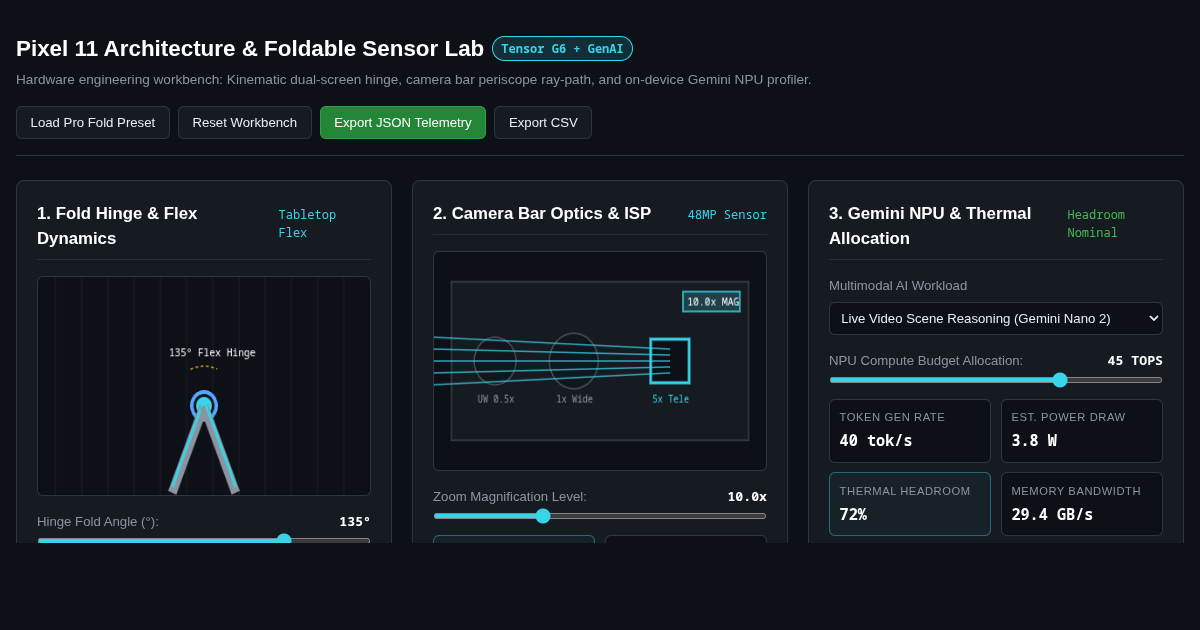 Pixel 11 Architecture & Foldable Sensor Lab preview