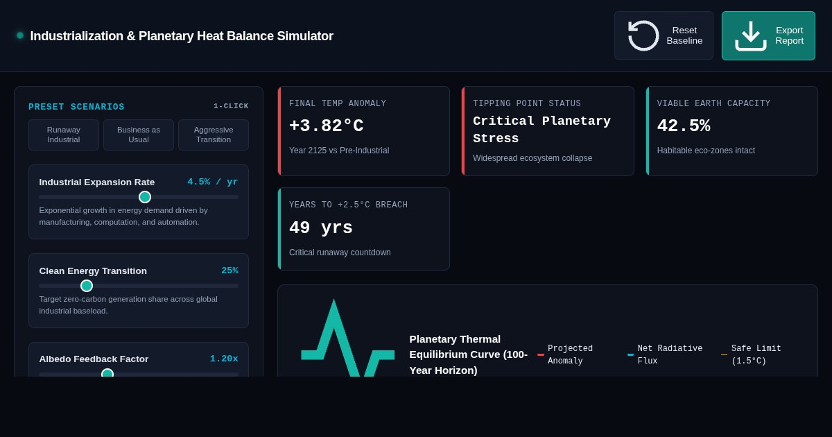 Industrialization & Planetary Heat Balance Simulator preview