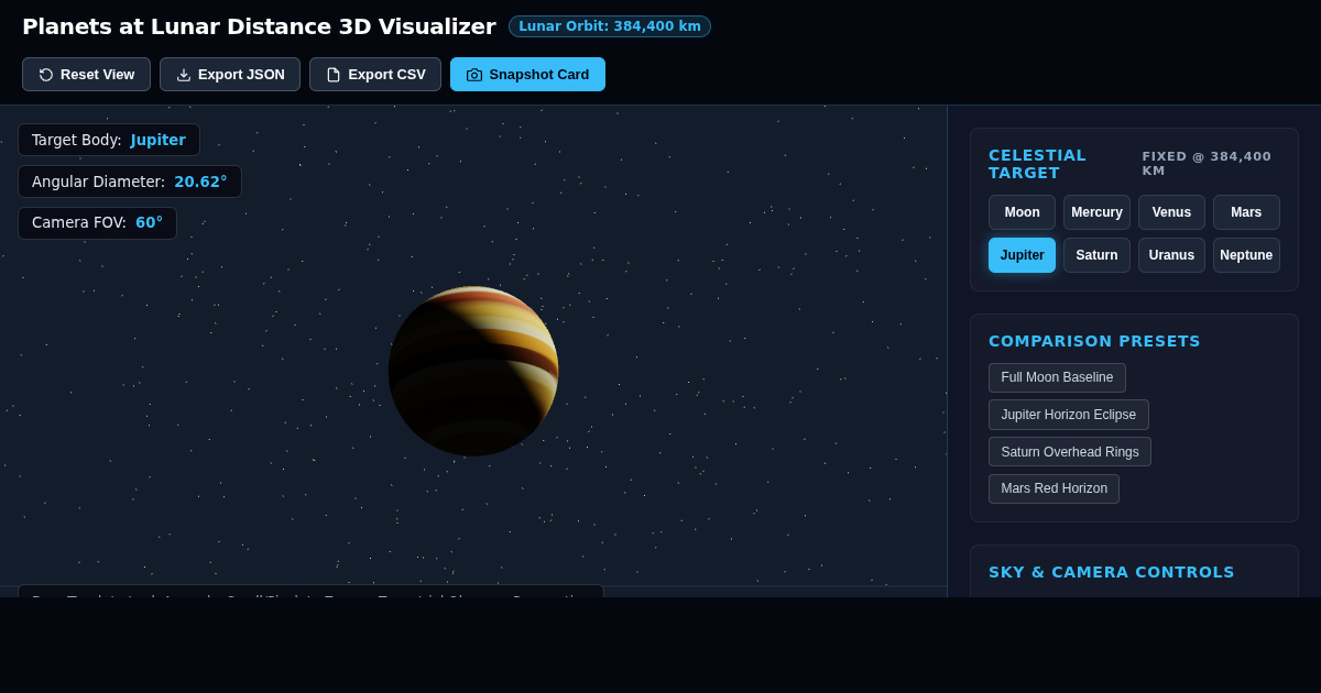 Planets at Lunar Distance 3D Visualizer preview